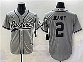 Men's Las Vegas Raiders #2 Ashton Jeanty Grey Cool Base Stitched Baseball Jerseys,baseball caps,new era cap wholesale,wholesale hats